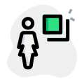 Bring back word document for an businesswoman to adjust icon