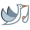 Flying Stork With Bundle icon