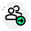 Multiple user with a right direction arrow indication icon