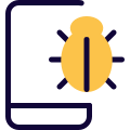 Bug into an operating system of Android phone icon