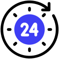 24 Hours Sign icon