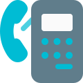 Pay telephone service with a hand receiver and base unit icon