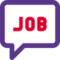 Online website help desk support for job conversation icon