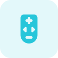 Remote control with various buttons and function isolated on a white background icon