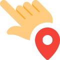 Single touch to access location on touch enabled devices icon