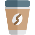 Take away coffee for faster service shopping mall icon