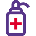 Alcohol based sanitizer for hand and other body parts cleaning icon