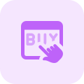 Buy products online on a web browser icon