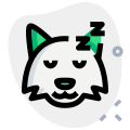 Sleeping fox emoticon pictorial representation shared on messenger icon