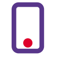 Modern smartphone with biometric home button layout icon