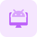 Desktop version of Android operating system isolated on a white background icon