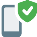 Cell phone shield protection and firewall badge icon