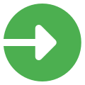 Enter direction arrow towards rightward orientation pointer icon