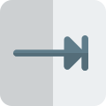 Rightwards arrow to bar symbol for tab function in macintosh icon