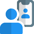 Business official call with client over a smartphone icon