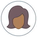 Circundado usuario Mujer Tipo de piel 6 icon
