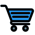 Shopping cart for heavy purchasing isolated on white background icon