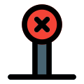 Traffic sign board with a crossed layout icon