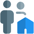 Full family members living in a common shed house icon