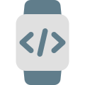 Programmable smartwatch application isolated on a white background icon