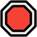 Road traffic sign for the stop sign layout icon
