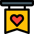 Heart shape on a tablet representing peace and love icon