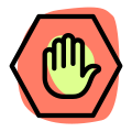 Hand gesture for stop or blocked layout icon