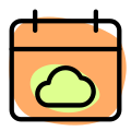 Schedule a calendar with online cloud network icon