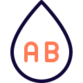 Universal blood type acceptor AB Rh layout icon