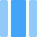 Middle column rectangular bar with side strips icon