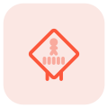 Pedestrian walking traffic road sign post layout icon