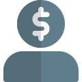 Bank service manager used with dollar head icon