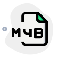 M4B files contain audio books and the file format supports chapters and bookmarking icon