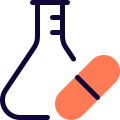 Research and development of a pharmaceutical company drug administration icon