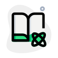 Books of science with study of atoms and structure icon