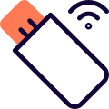 Flash drive with support of wireless connectivity icon