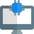 How speed microprocessor in a desktop computer icon