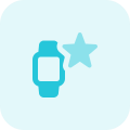 Favorite contact starred on smartwatch logotype layout icon