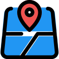 Location with pin point navigation isolated on white background icon