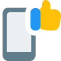 Positive feedback with thumbs up symbol layout icon