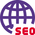 Seo search world isolated on a white background icon