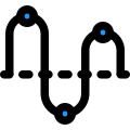 Curve with high amplitude oscillation graph plot icon