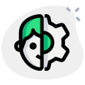 Admin setting cogwheel isolated on a white background icon