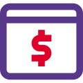 Payment gatewat web portail on a web browser icon