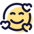 ícone de rosto sorridente com coração icon