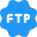 File transfer protocol badge sticker isolated on a white background icon