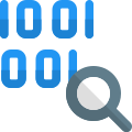 Binary file searching code magnifying glass online icon