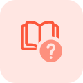 Guidebook with help isolated on a white background icon