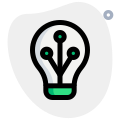Bulb with nodes isolated on a white background icon