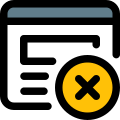 Remove content from the web browser with cross sign icon